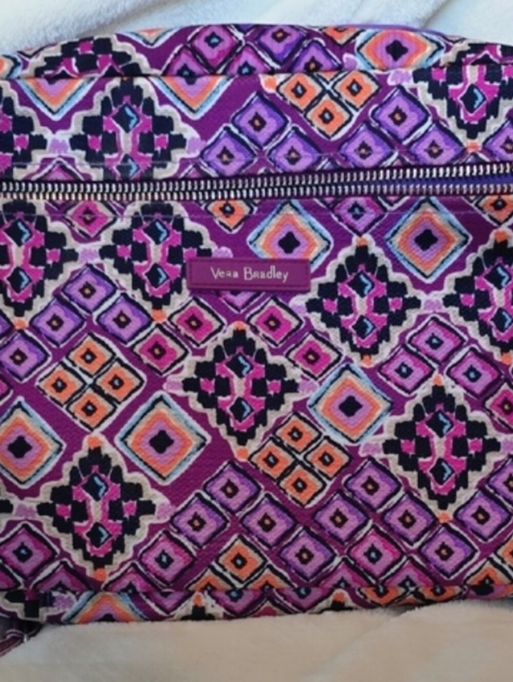 Vera Bradley Dream Diamonds Purple Geometric Seat Back Organizer. EUC - Picture 2 of 6